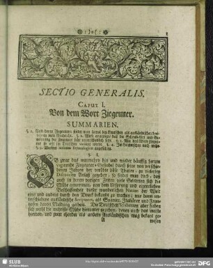 Sectio Generalis