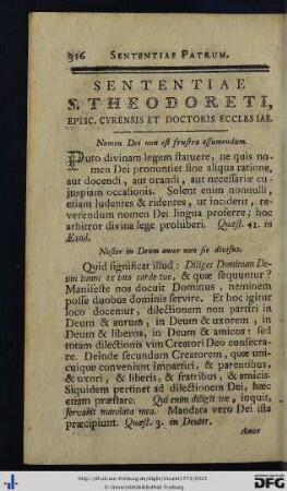Sententiae S. Theodoreti.