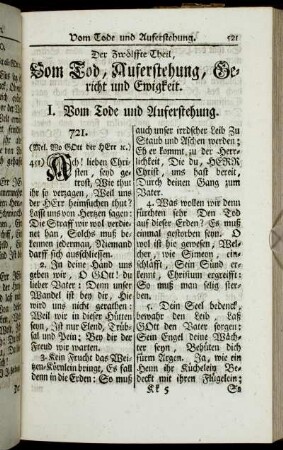 Der Zwölffte Theil, Vom Tod, Auferstehung, Gericht und Ewigkeit.