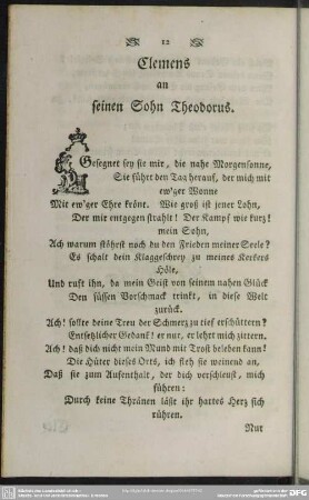 Clemens an seinen Sohn Theodorus