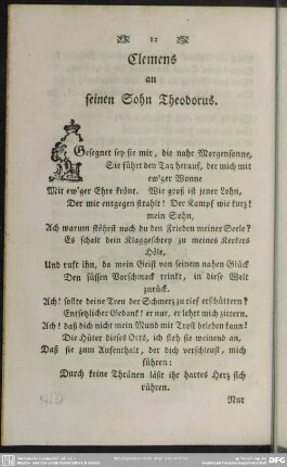 Clemens an seinen Sohn Theodorus