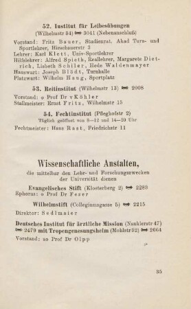 35, Wissenschaftliche Anstalten