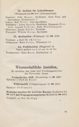 35, Wissenschaftliche Anstalten