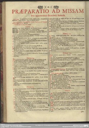 Praeparatio Ad Missam Pro opportunitate Sacerdotis facienda