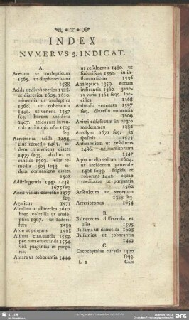 Index Numerus §. Indicat