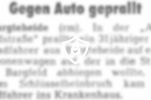 Gegen Auto geprallt