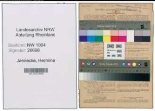Entnazifizierung Hermine Jaenecke , geb. 16.11.1908 (Verkaeuferin)