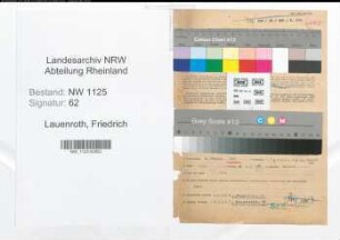 Entnazifizierung Friedrich Lauenroth , geb. 20.02.1888 (Obersteuersekretaer)