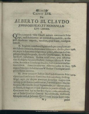Caput XVII. De Alberto III. Caludo Johannis Filio, Et Nonnullis Eius Liberis