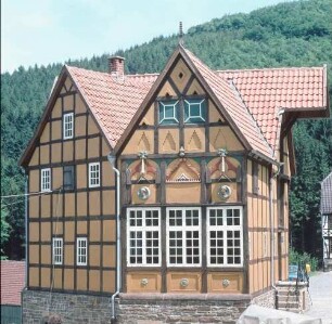 Fachwerkgiebel der Tabakfabrik aus Glandorf (Nachbau)