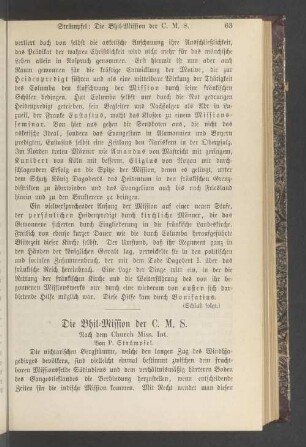 Die Bhil-Mission der C. M. S. Nach dem Church Miss. Int