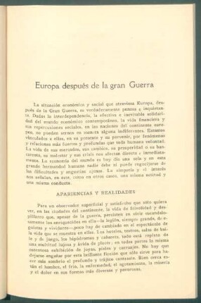 Europa después de la gran guerra