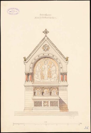 Evangelische Gnadenkirche (Augustakirche), Berlin-Mitte Ausführungsprojekt: Altaransicht