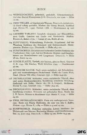 Zinn (Nr. 121-198)