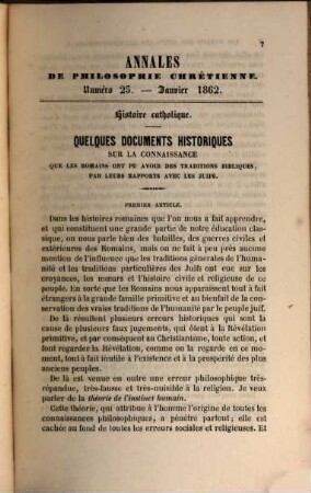 Annales de philosophie chrétienne. 64 = Sér. 5, T. 5. 1862