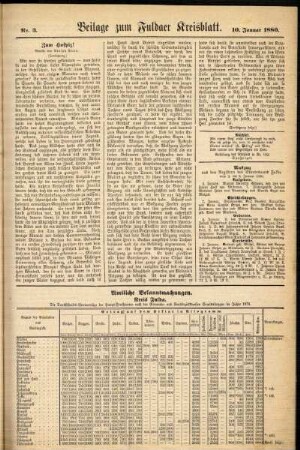 Zweite Ausgabe vom Samstag, den 10. Januar 1880.