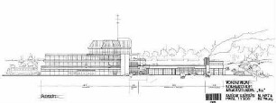 Kornwestheim Pbf: Kornwestheim Rangierbahnhof,Vorentwurf Stellwerk KA - Ansicht Gleisseite Nebengeb.