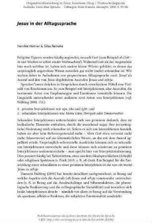 Jesus in der Alltagssprache