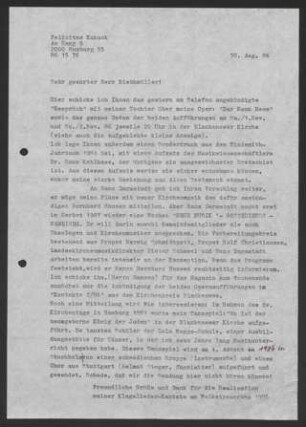 Brief: Felicitas Kukuck an Riethmüller, 30.08.1986