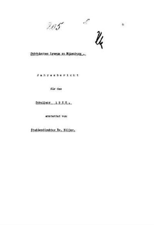 1922/23: Jahresbericht über das Schuljahr ... - 1922/23