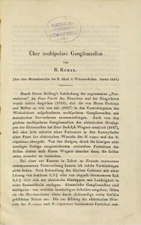 Über multipolare Ganglienzellen
