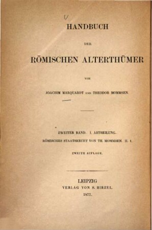 Römisches Staatsrecht, 2,1