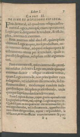 Caput II. De Fine Et Divisione Eiusdem.