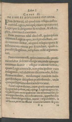 Caput II. De Fine Et Divisione Eiusdem.