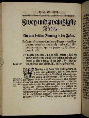 Zwey-und zwaintzigste Predig, An dem dritten Sonntag in der Fasten.