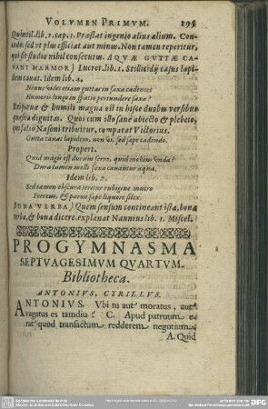 Progymnasma Septuagesimum Quartum. Bibliotheca