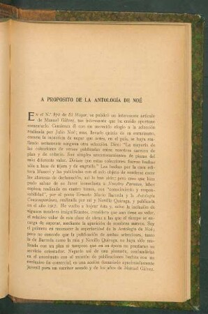 A proposito de la antología de Noé