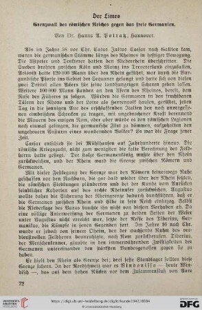 10: Der Limes : Grenzwall des römischen Reiches gegen das freie Germanien