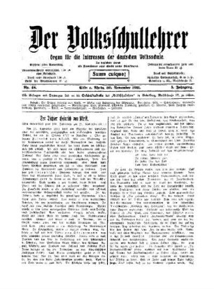 Der Dichter Heinrich von Kleist : (ein Gedenkblatt zum 100. Todestage am 21. November 1911)