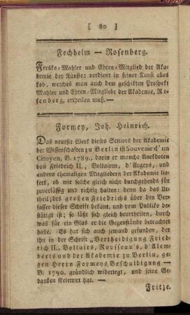 Formey, Joh. Heinrich. - Karsten,...