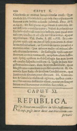 Caput XI. De Republica.