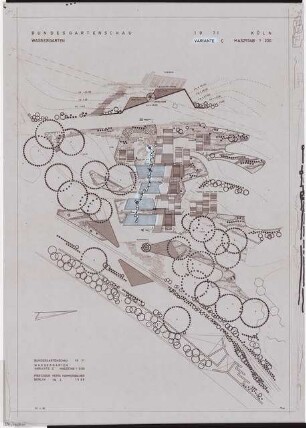 Bundesgartenschau 1971, Köln: Wassergarten Lageplan Variante C 1:200