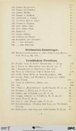 Verschiedene Porzellane (Nr. 251-310)