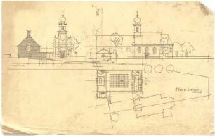 Döllgast, Hans; Pfändhausen (Bayern); Kath. Pfarrkirche - Grundriss; Ansichten