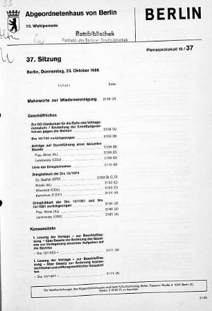 Nr. 37, 23. Oktober 1986