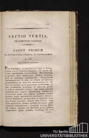 Sectio tertia de sumtuum calculo