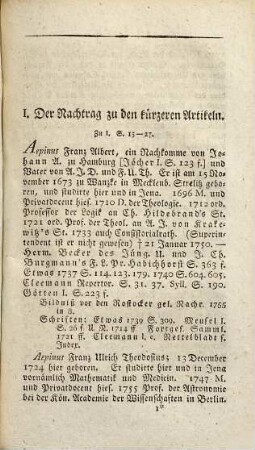 Andenken an die Rostockschen Gelehrten aus den drei letzten Jahrhunderten, [9]. Anhang zu dem Andenken an die Rostockschen Gelehrten aus den drei letzten Jahrhunderten