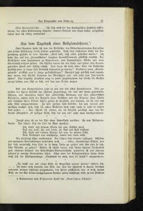 Aus dem Tagebuch eines Religionslehrers