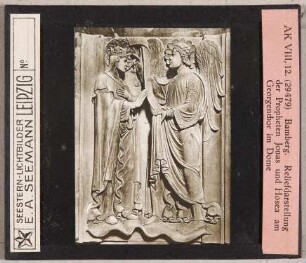 Bamberg: Dom, Georgenchor, Relief mit Verkündigung (Seestern-Nr. 29479, Reihe AK VIII, 12), falsch beschriftet