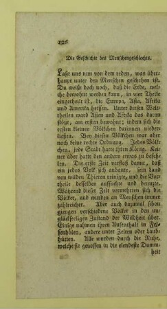 Die Geschichte des Menschengeschlechts