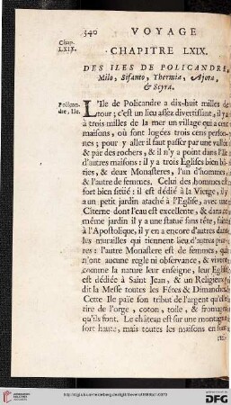 Chapitre LXIX: Des iles de Policandre, Milo,