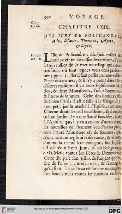 Chapitre LXIX: Des iles de Policandre, Milo,