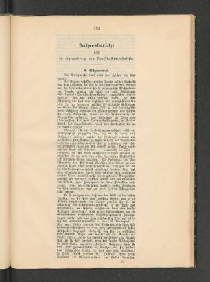 Jahresbericht über die Entwicklung von Deutsch-Südwestafrika.