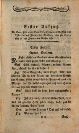 Der lustige Tag oder die Hochzeit des Figaro : ein Lustspiel in fünf Aufzügen ; aufgeführt auf dem kurfürstl. Theater zu München