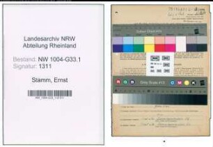 Entnazifizierung Ernst Stamm , geb. 31.05.1910 (Lehrer)