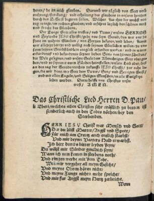 Das Christliche Lied Herren D. Pauli Ebert ...